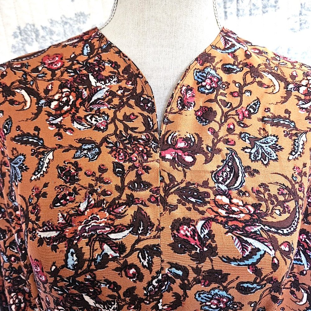 Caftan Reddish Brown Floral S to Plus New - Picture 4 of 9